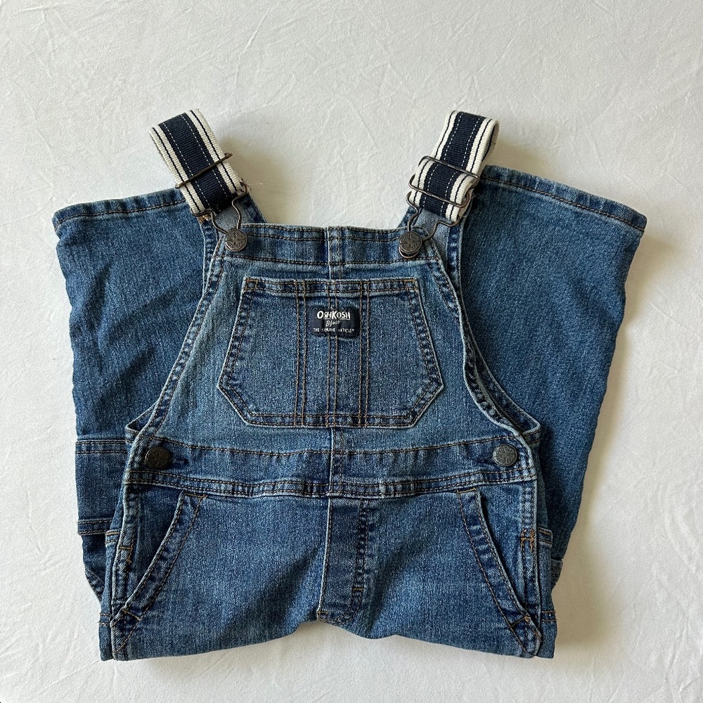 Osh Kosh Overalls 2T Genuine Denim Button Sides